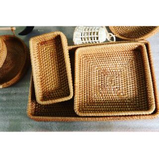 Khay mây chữ nhật; Khay mây nhiều kích thước; Decor chụp ảnh; Khay ấm trà; haan decor