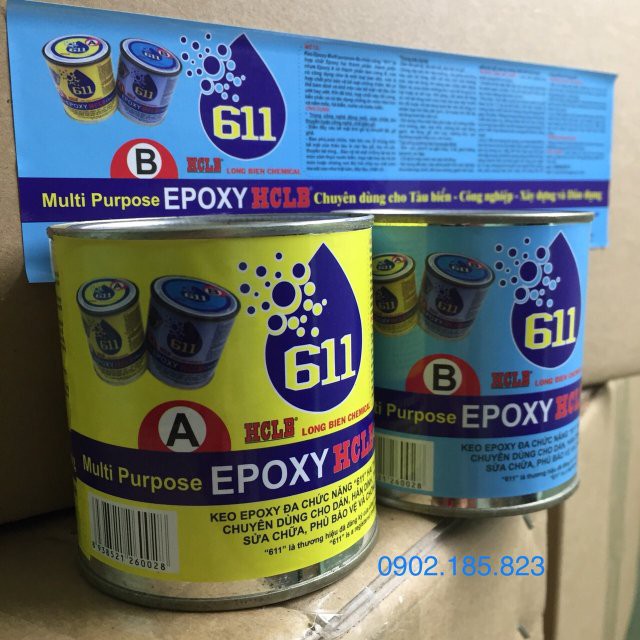 Keo dán đa năng Epoxy 611 - 273g, SIÊU CHẮC BỀN : Đá, Nhựa, Gỗ, Kim Loại ..