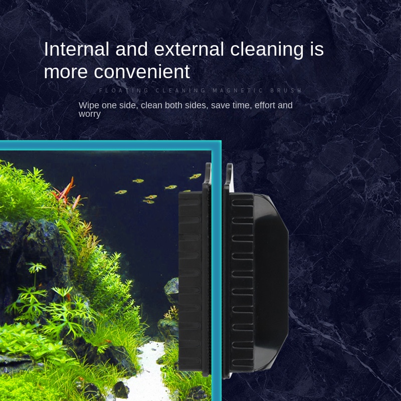 Bàn Chải Vệ Sinh Kính Bể Cá Hai Mặt Hít Nam Châm Mạnh Tiện Lợi