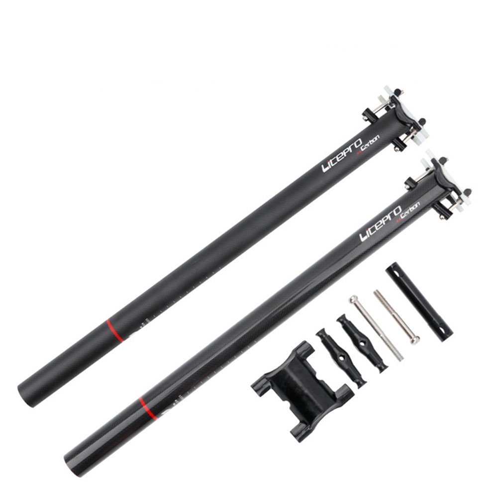 Cốt yên xe đạp Litepro sợi carbon siêu nhẹ cỡ 31.8 / 33.9mm * 580MM 412 SP8 Fnhon cho Dahon Brompton