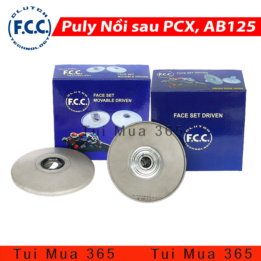 Cụm Puly FCC Nồi Sau Xe Air Blade 125 , SHmode , PCX Chủ Động và Bị Động Tặng Chốt và Con Lăn Dẫn Hướng Exedy