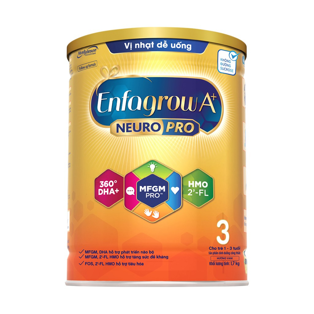 [Chính hãng 100%] Sữa Bột Enfagrow A+ Neuropro 3 Với 2’-FL HMO – 1.7kg - Vị nhạt dễ uống