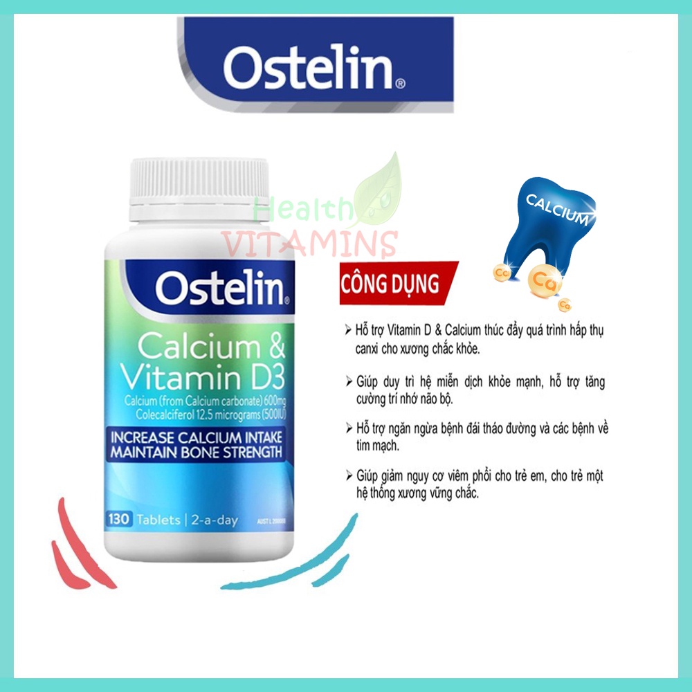 Canxi Bầu Ostelin - Ostelin Canxi và Vitamin D3 cho bà bầu 130 viên
