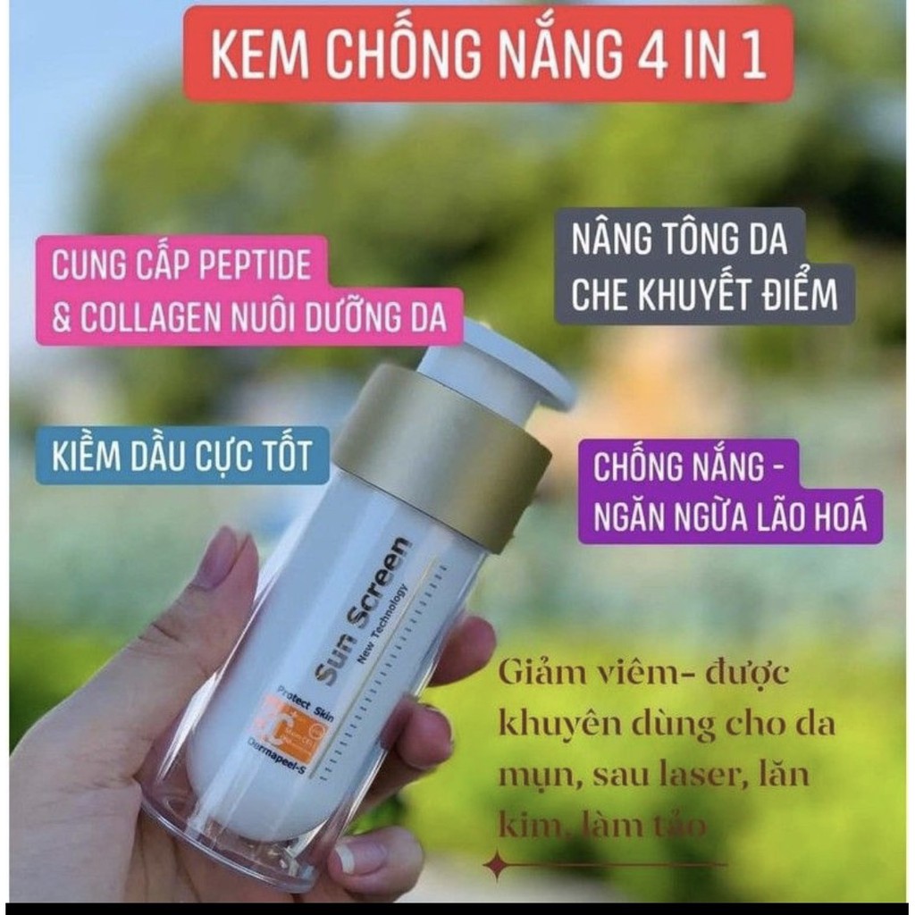 KEM CHỐNG NẮNG CAO CẤP DERMAPEEL+ 4IN1 SUN SCREEN SPF50+ - DƯỠNG DA HÀN QUỐC | BigBuy360 - bigbuy360.vn