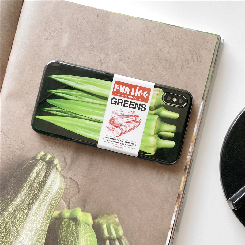 Okra Sushi FUN LIFE GREENS SUSHI iphone hard cover soft or hard case Mobile phone case iphone 6 Plus 6S Plus 7Plus 8Plus X XR XS Max iphone 11 pro Max