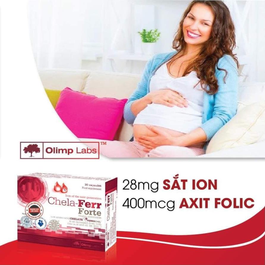 Chela Ferr Forte – Bổ sung sắt hữu cơ cho bà bầu, cải thiện thiếu máu do thiếu sắt không gây táo bón (30 viên)