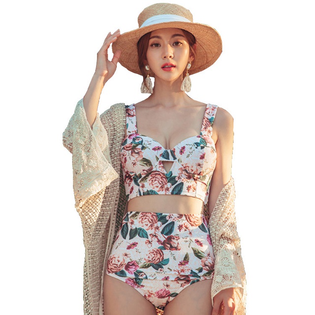Bộ bơi bikini đi biển hoa cup ngực (ko choàng) | BigBuy360 - bigbuy360.vn
