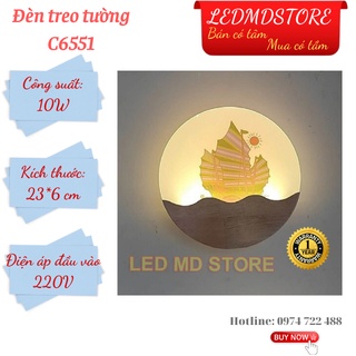 Đèn treo tường hiện đại C6551 hình cánh buồm, sáng vàng. trang trí phòng khách, phòng ngủ, hành lang, cầu thang