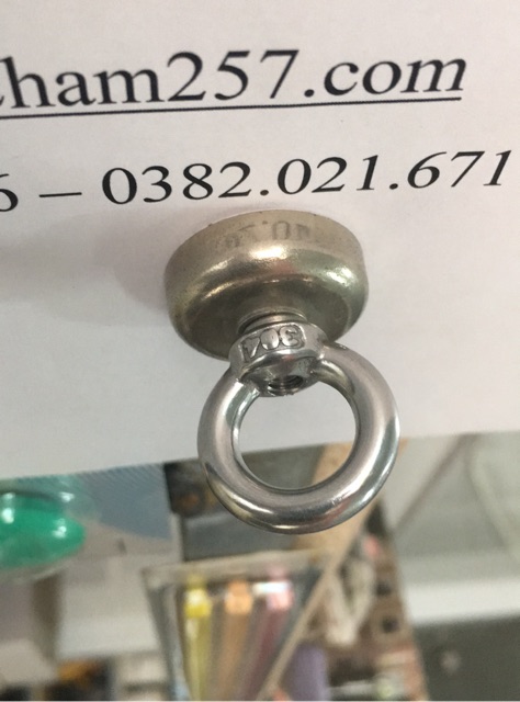 Nam châm móc treo tròn D25mm, làm từ nam châm trắng đất hiếm lực hút siêu mạnh