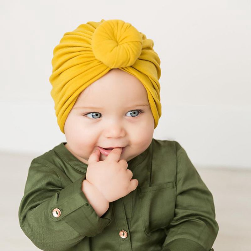 Khăn turban nhiều màu trùm đầu cho em bé