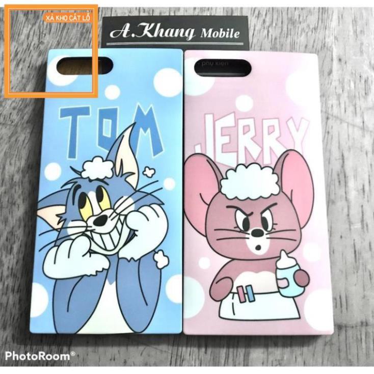 Ốp dẻo vuông hoạt hình Tom &amp; Jerry ip7+/8+, ipXs Max, ipX