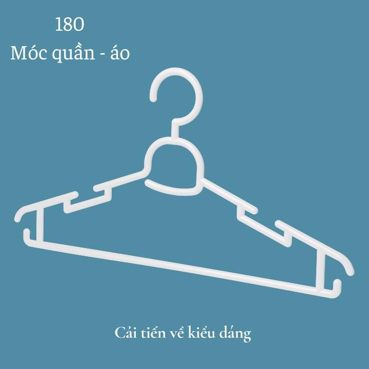 Set 10 móc áo inochi chống giòn gãy, thiết kế đẹp, giữ form quần áo
