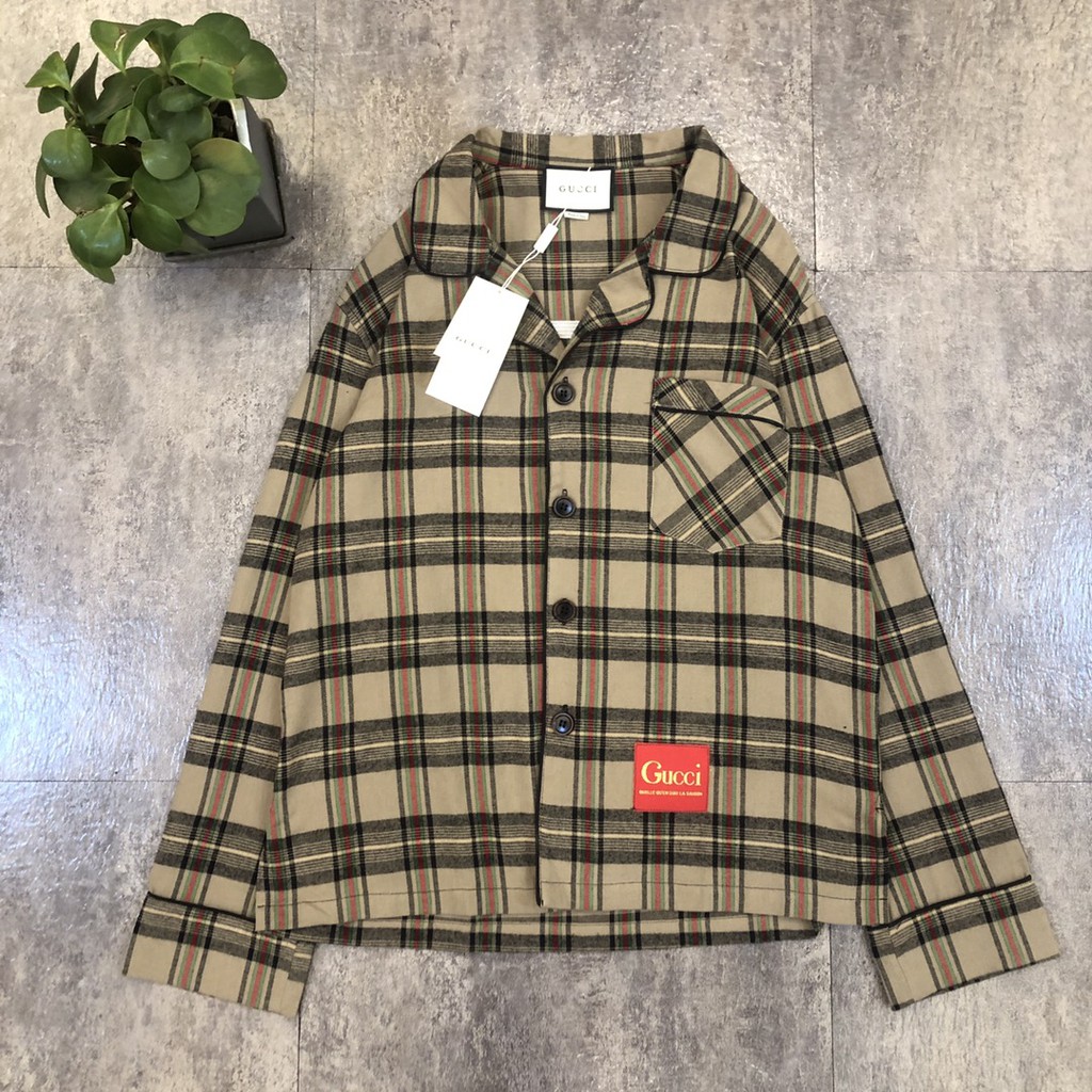 [Babe I'm Real] Áo Shirts Guccii x Geogre Flannel FW21 ( Full Tag, mac,... )