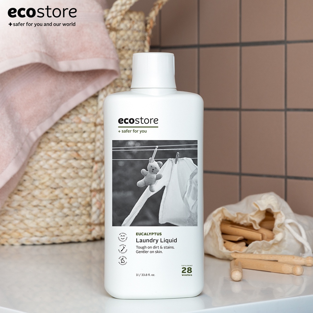 Ecostore Combo nước giặt hương bạch đàn 1L+ Nước xả vải cho da nhạy cảm 1L