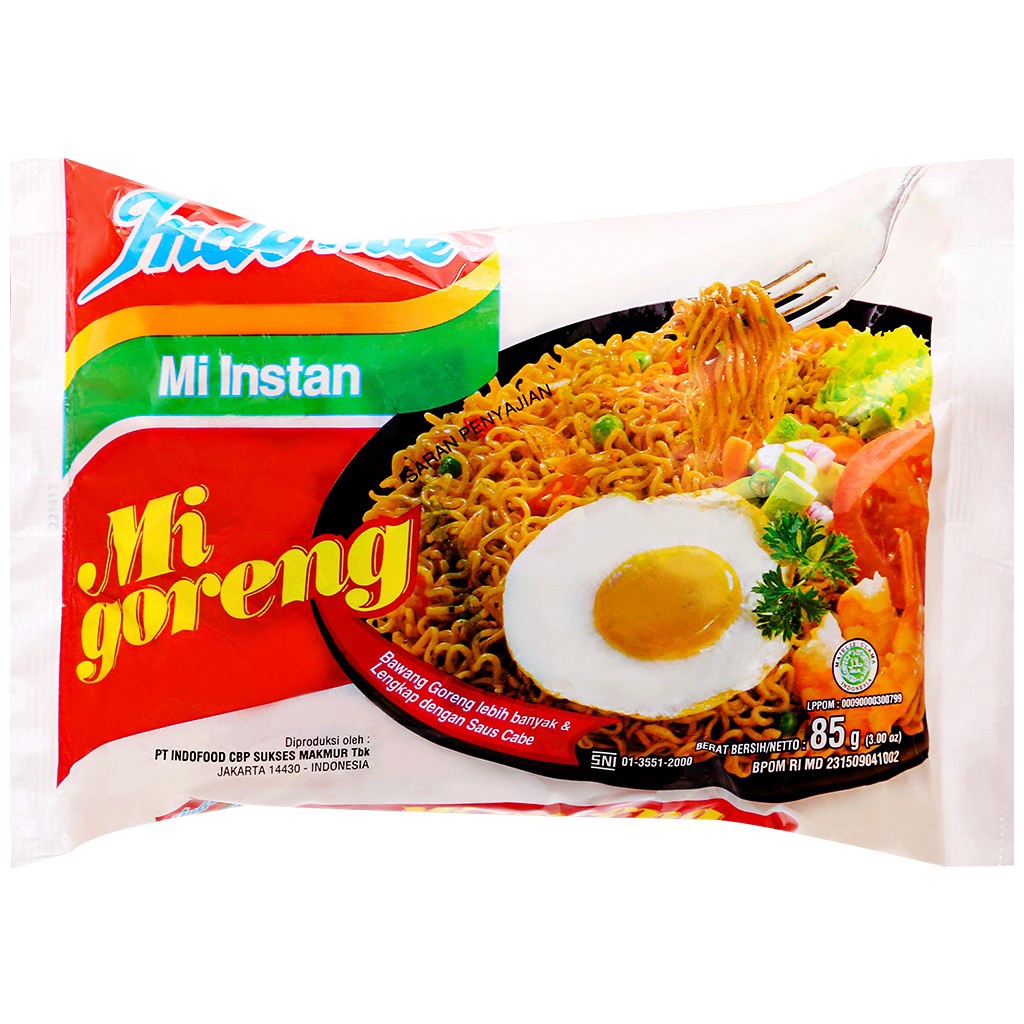 Thùng 40 gói mì xào khô indomie goreng - mix ngẫu nhiên(có sẳn) date 06/2022