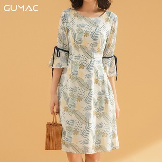 Đầm hoa cổ thuyền DA741 GUMAC
