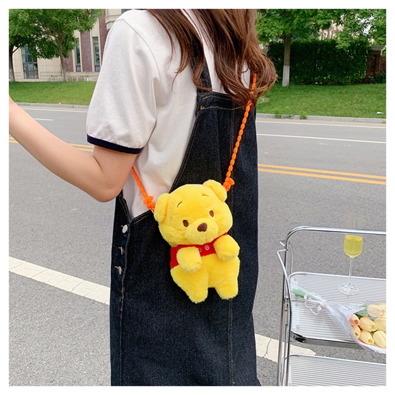 Ba Lô Đeo Vai Kiểu Hoạt Hình Gấu Winnie Nhồi Bông Dễ Thương Cho Bé Mẫu Giáo