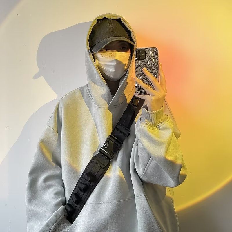 Áo khoác hoodie da lộn dáng rộng thiết kế năng động dành cho nam