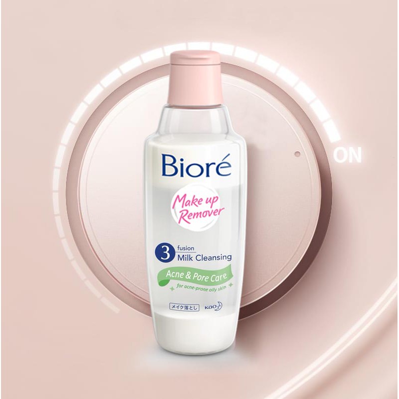 Sữa Tẩy Trang Biore 3 Fusion Milk Cleansing Acne& Pore Care 3 Lớp Sạch Sâu Ngừa Mụn 300ml