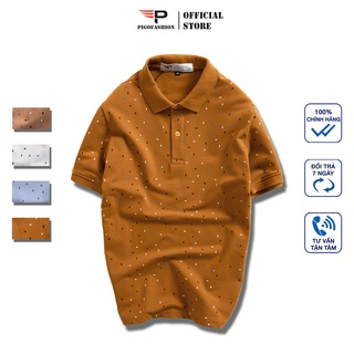 Áo thun nam cổ bẻ ngắn tay họa tiết khối vuông AHT30 PigoFashion nhiều màu chọn lựa