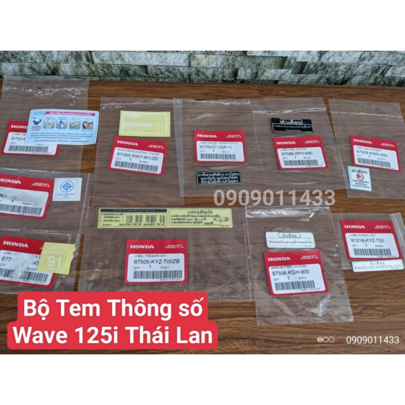 Tem thông số Wave 125i