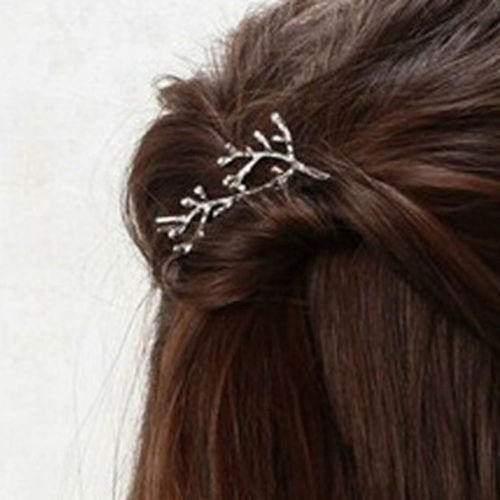 Kẹp tóc mạ vàng hình nhánh cây thanh lịch thời trang