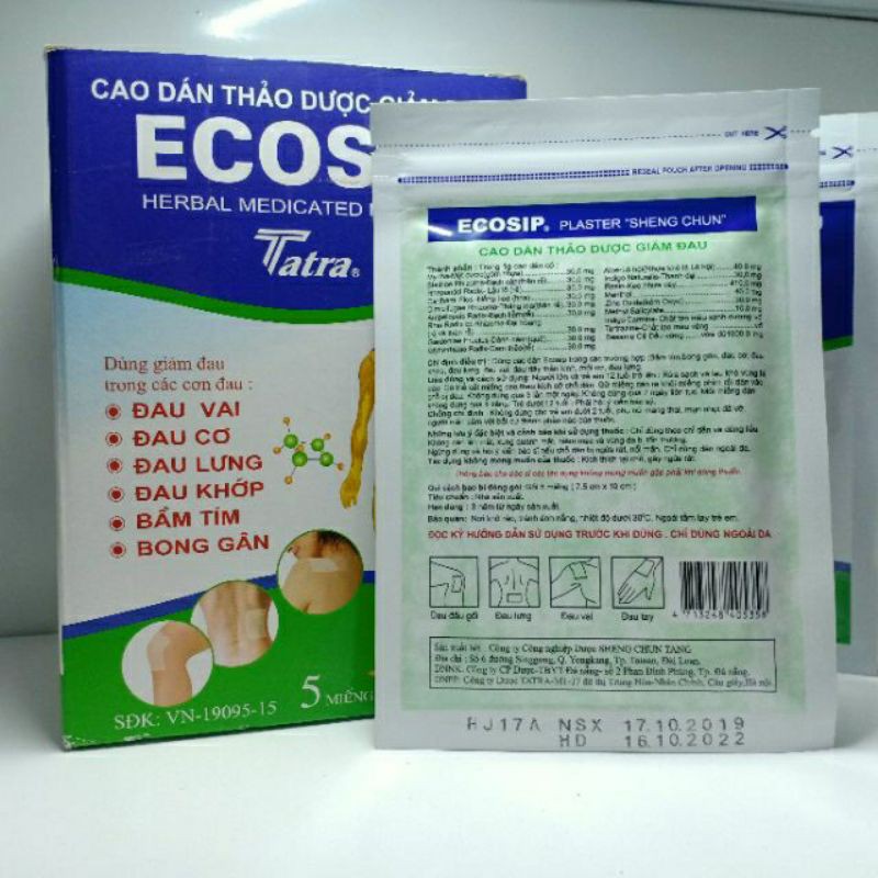 miếng dán Ecosip nóng thảo dược ..