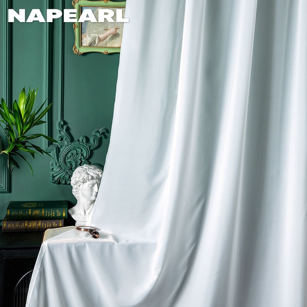 Napearl Rèm Cửa Vải Tuyn 10-15% Màu Trơn Chống Nước Thông Dụng Trang Trí Nhà Cửa