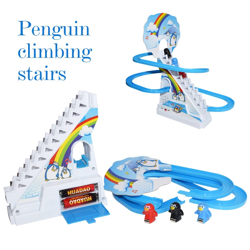 Penguin Climb Stairs Track Toys Đồ chơi Điện cổ điển Phim hoạt hình Theo dõi Đồ chơi Vui nhộn Giáng sinh Quà tặng sinh nhật Đồ chơi cho trẻ