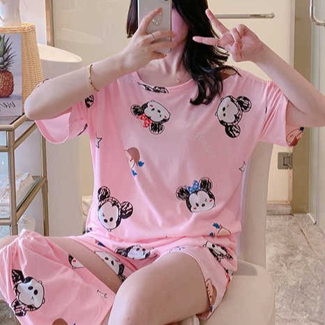 Set Zoo Mặc Nhà Nữ - BaoBao.Clothing [FREESHIP] - Bộ quần short + áo thun nữ cổ tròn chất thun co giãn 4 chiều | BigBuy360 - bigbuy360.vn