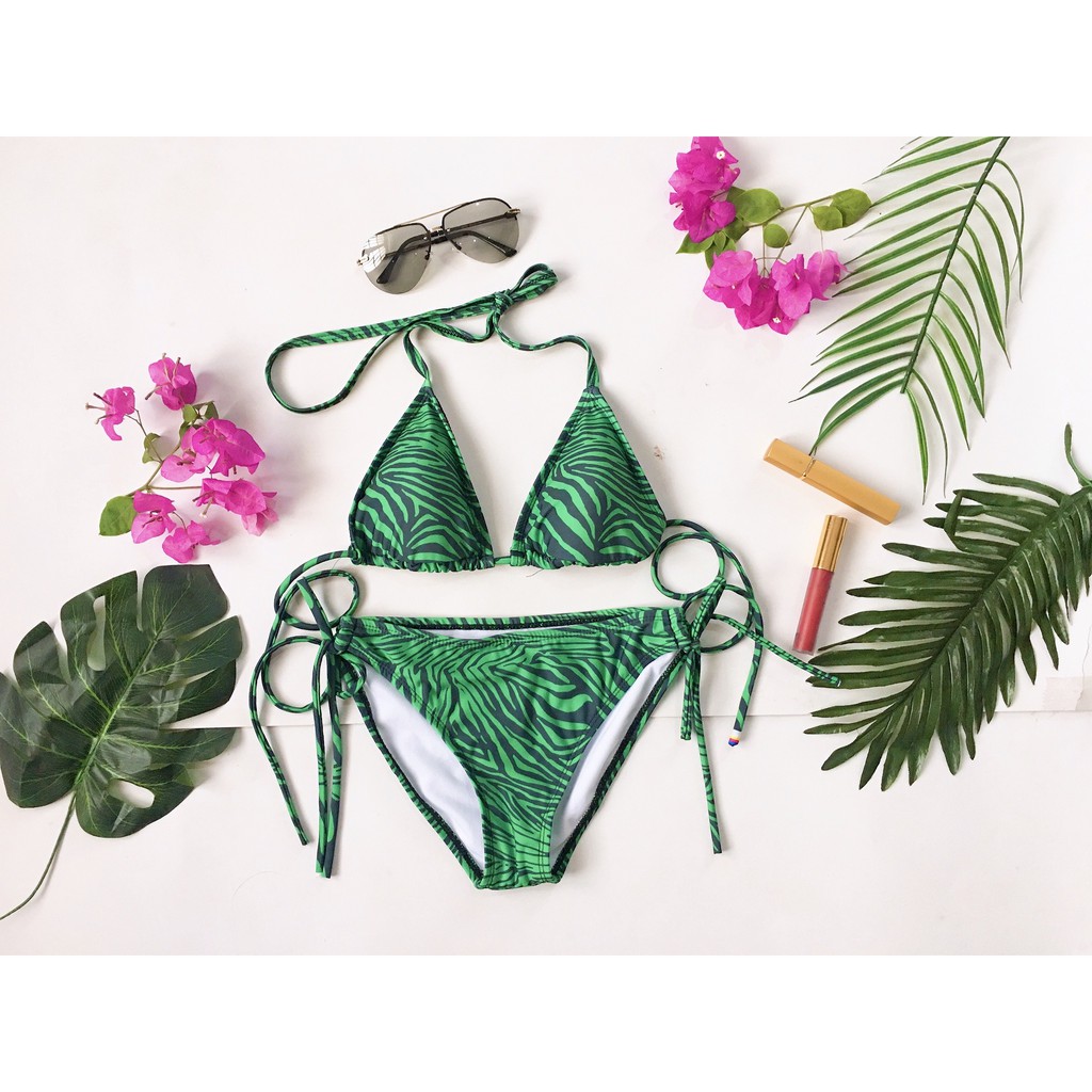 Bikini, Đồ Bơi Đi Biển Hai Mảnh Set 3 Món Tam Giác Secxy KG118 ODERI