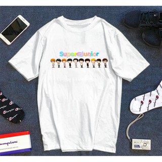 Áo thun Cotton Unisex - Fan Super Junior Hàn Quốc - K-Pop - Chibi - SuJu đa sắc