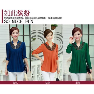 ÁO SƠ MI PHỐI REN CHO NỮ TRUNG NIÊN A100