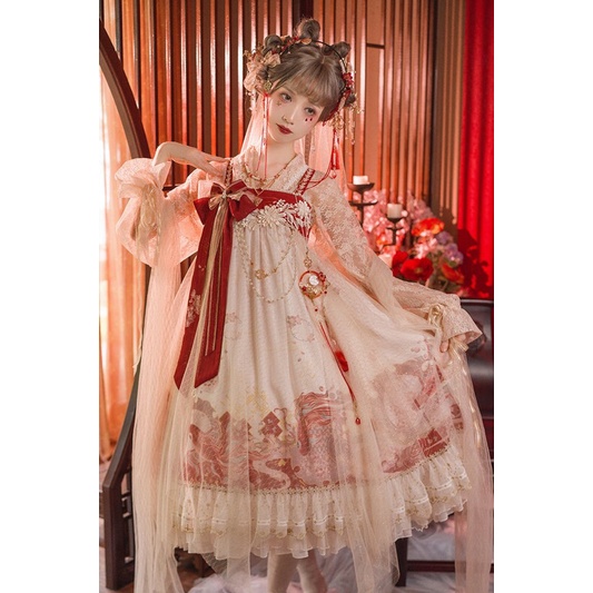 YAS0383-Váy Lolita giấc nơ cá chép Fantasy Mirror