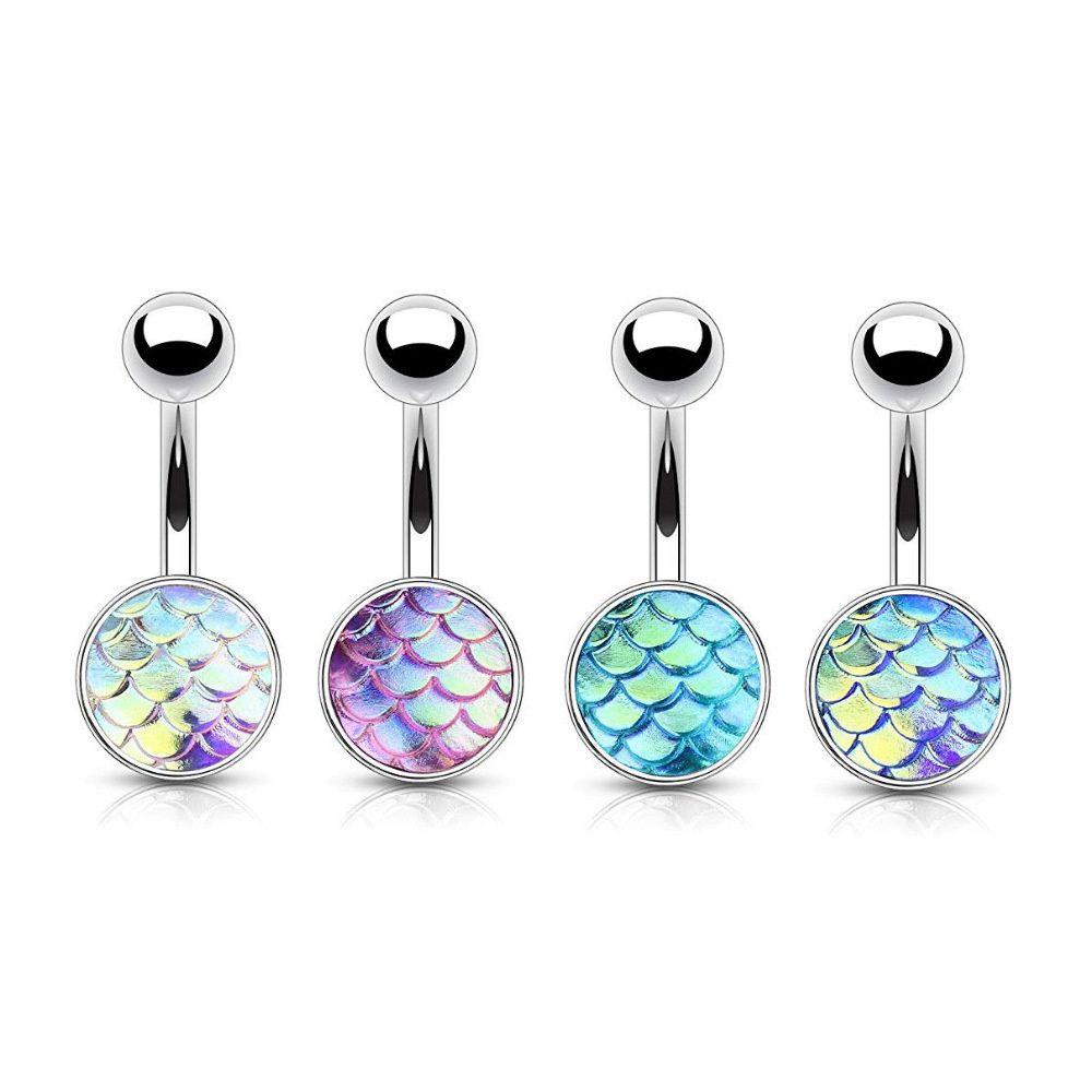 Khuyên Rốn Họa Tiết Vảy Cá Đơn Giản