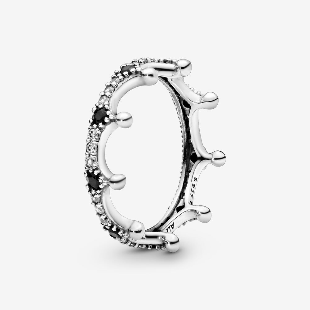 Nhẫn Bạc s925 Hình Vương Miện Đen Huyền Bí