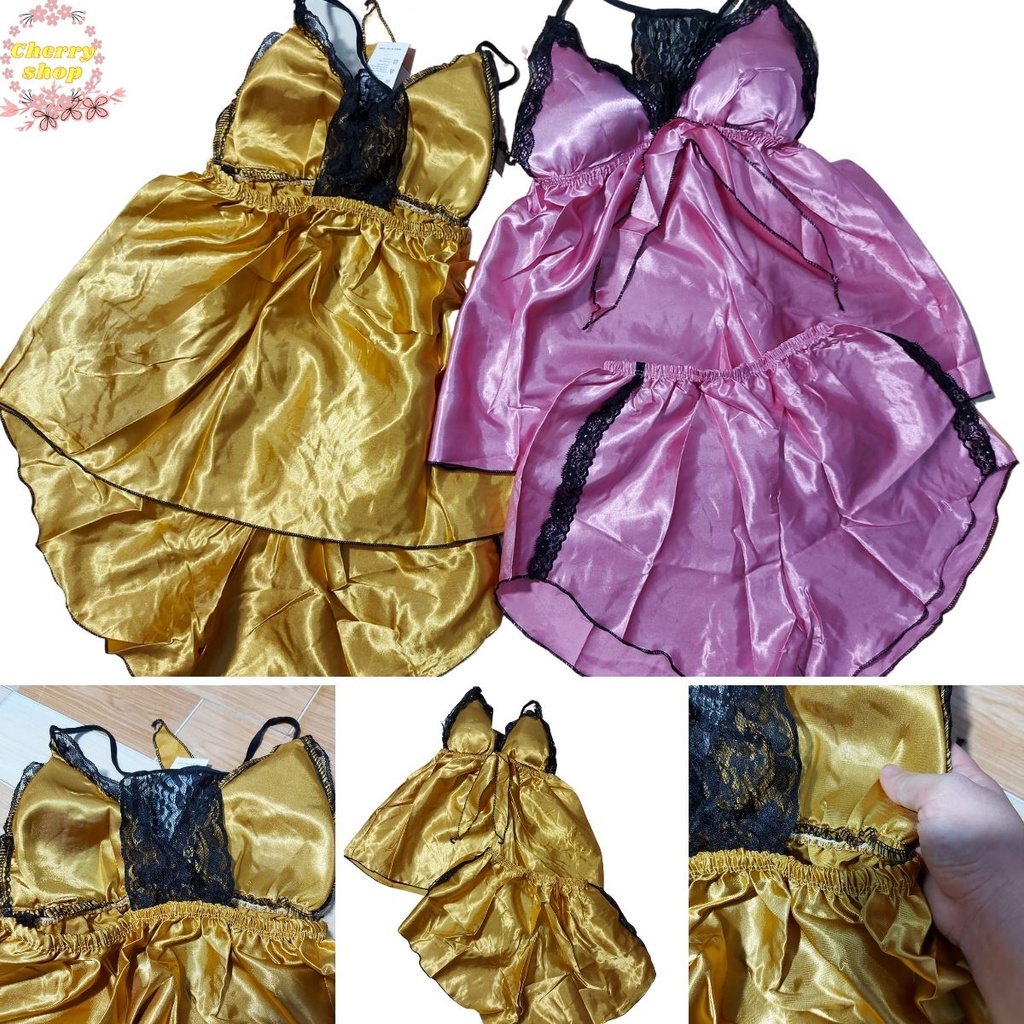 Đồ ngủ nữ vải phi bóng sexy có mút ngực phối ren siêu mát (Hình + Video thật) | BigBuy360 - bigbuy360.vn