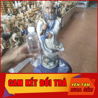 Mô Hình tiểu cảnh tượng gốm sứ Đạt Ma Sư Tổ men rạn cao cấp làm trang trí tiểu cảnh, cây bonsai và bể cá cảnh