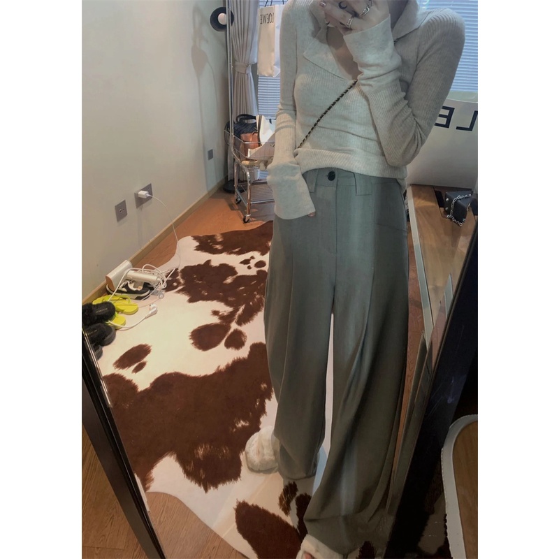 Kumikumi HAUNG YOYO Áo Sweater Dệt Kim Cổ POLO Dáng Ôm Phong Cách Hàn Quốc Thời Trang Mùa Thu Dành Cho Bạn Nữ