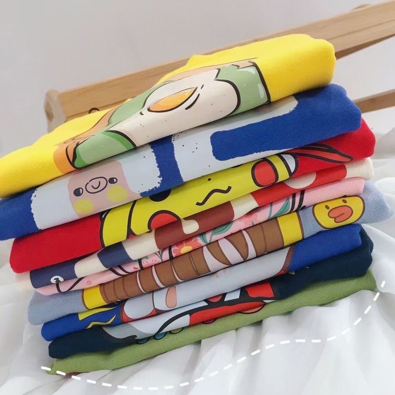 Áo Nỉ Da Cá Dài Tay, Áo Thun Cotton Thu Đông Cho Bé Trai Bé Gái Size 80-120(1-5T)