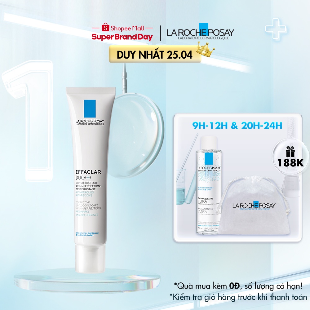 Kem dưỡng da thông thoáng lỗ chân lông ngừa thâm và mụn La RochePosay Effaclar Duo+ 40ml