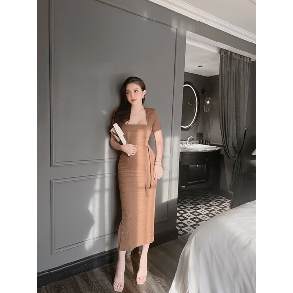 Váy cổ vuông dây eo hot hit