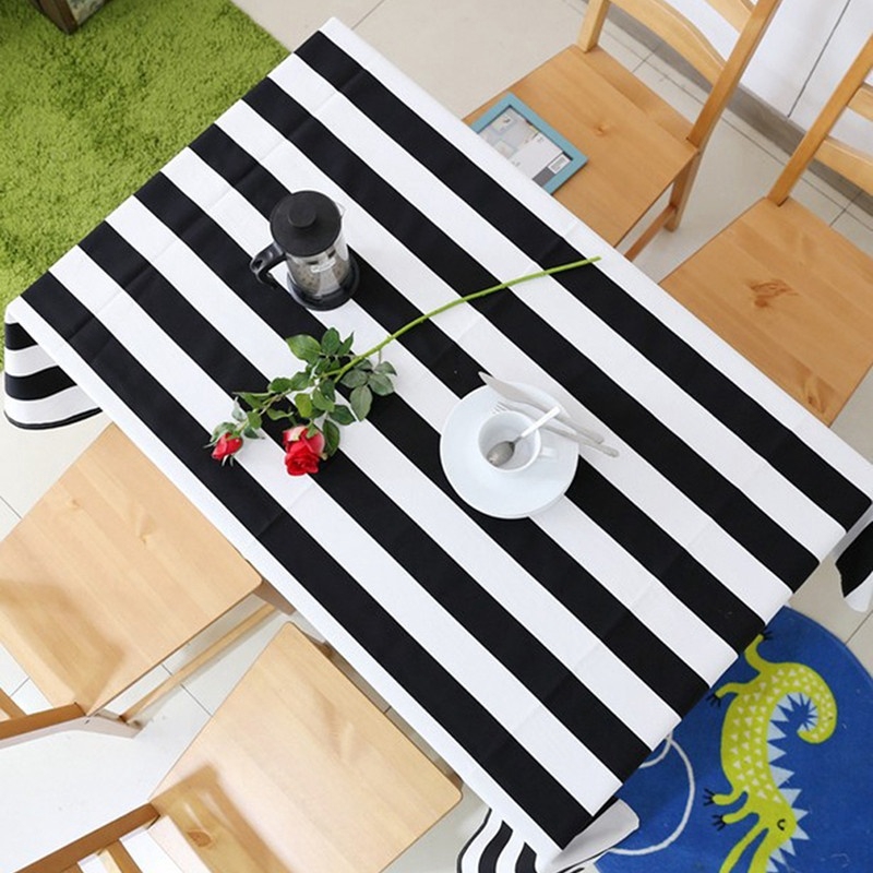 Khăn Trải Bàn Vải Canvas Dày Dặn Hình Chữ Nhật Hiện Đại