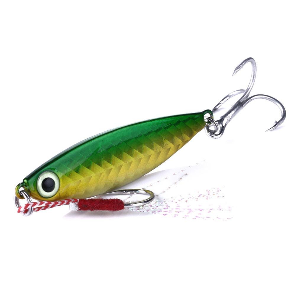 [COD]♠♠6 tấm sắt câu cá mồi mồi chì nhân tạo Jig cứng bả w / Treble Hook
