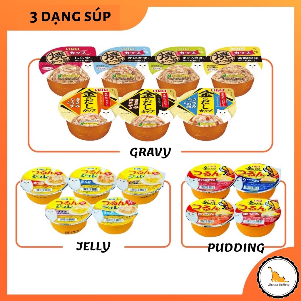 CỐC PUDDING SÚP INABA CIAO CHO MÈO MADE IN THAILAND ĐỦ HƯƠNG VỊ 65g 70g