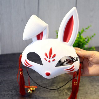Mặt nạ thỏ vẽ - mèo vẽ siêu đẹp rẻ-Mặt nạ PVC hình thỏ vẽ tay hóa trang phong cách Nhật Bản