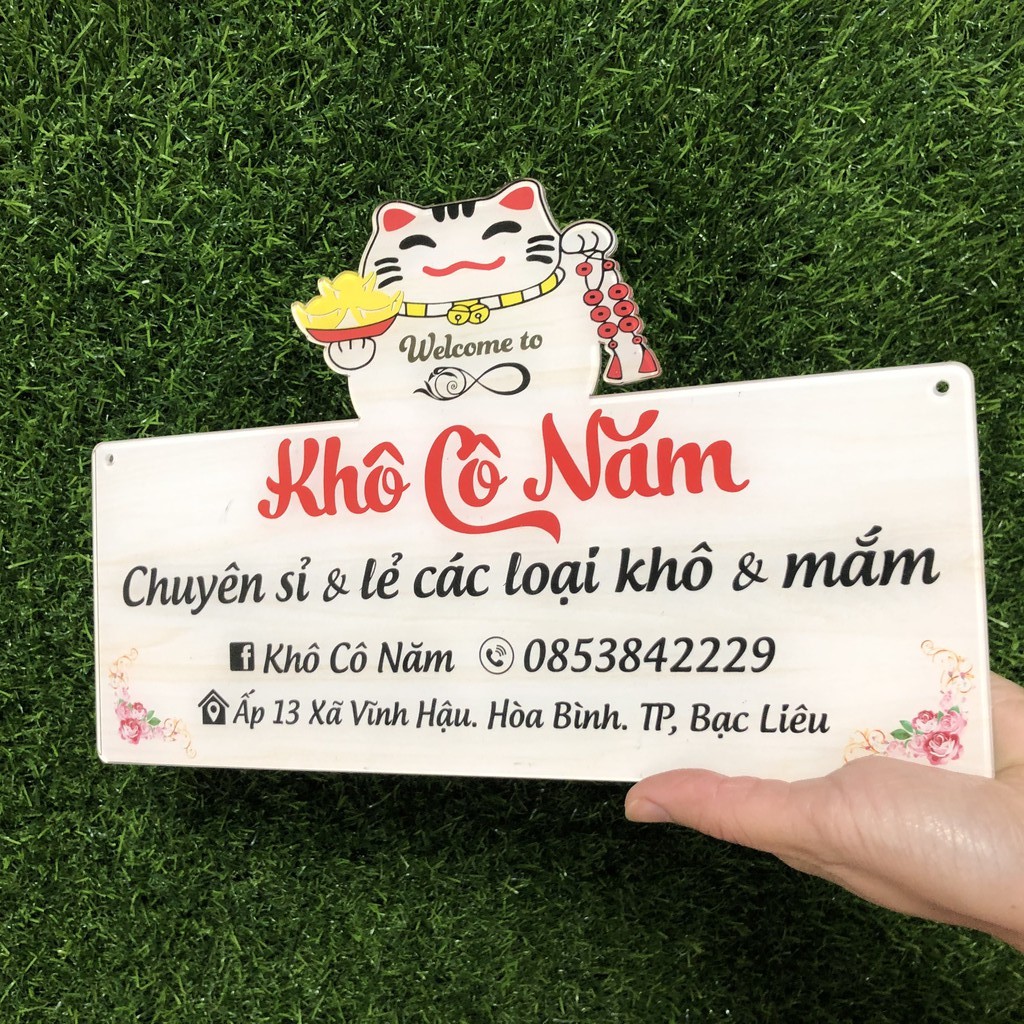 Bảng hiệu treo cửa hàng bán đồ khô, tạp hóa, văn phòng phẩm, decor quán cà phê , trà sữa, chất liệu mica in theo yêu cầu