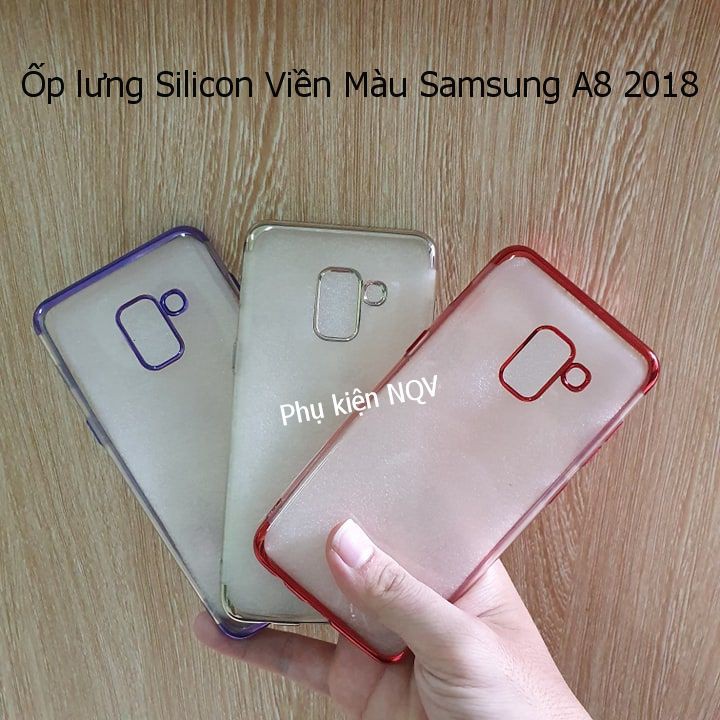 Samsung A8 2018|| Ốp lưng Silicon viền màu Samsung A8 2018