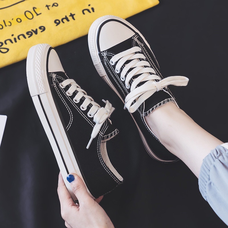 Giày thể thao nữ đi học sneaker đế bằng đẹp bigsize trắng BRATINA G001