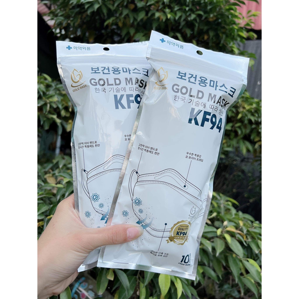 SỈ 1 THÙNG 300C KHẨU TRANG KF94 GOLD MASK XUẤT HÀN KHÁNG KHUẨN CAO
